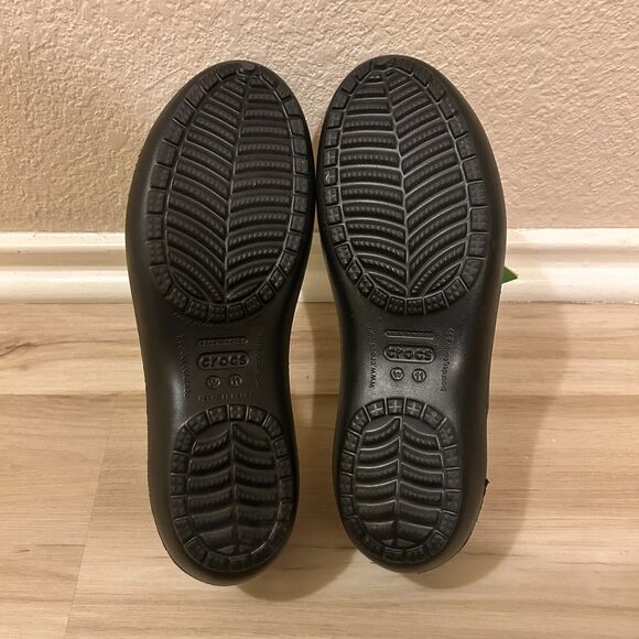 NWT Crocs Kadee Slingback Mary Janes Ballet Flats Womens Size 11W Black New - Picture 5 of 6